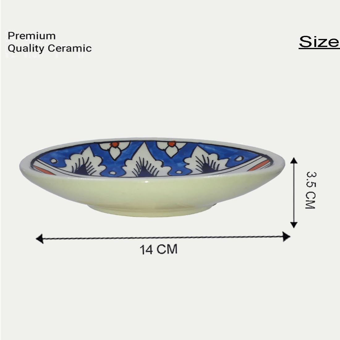 Hand Painted Floral Ceramic Soap Dish Tray - Elegant Soap Holder for Bathroom, Kitchen & Office Decor - Blue Ceramic Soap Case with Drainage - Perfect for Spa, Guest Bathrooms and Vanity Organization