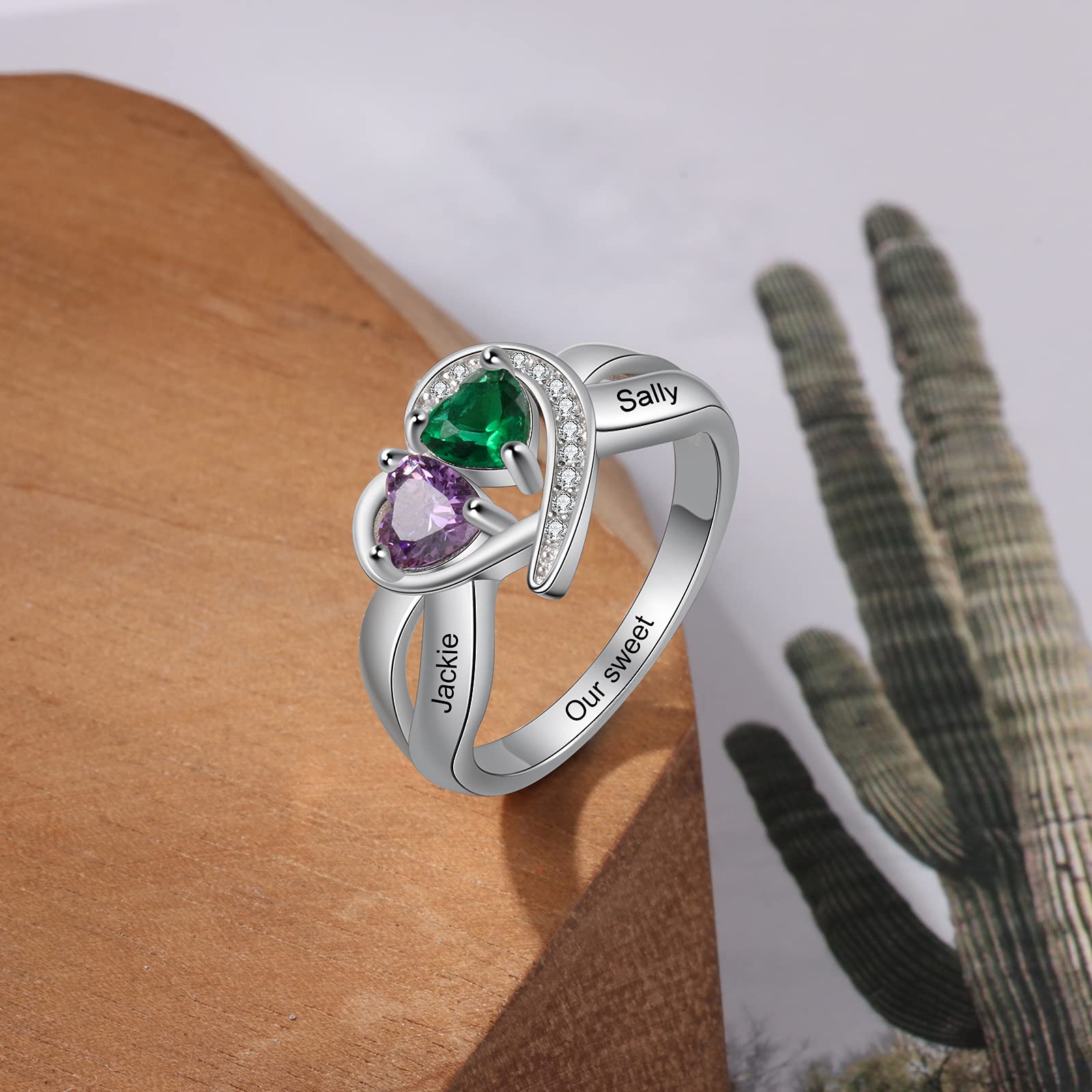 Personalized Mother Promise Rings - Birthstone Engagement Rings for Women - Wedding & Love Gifts