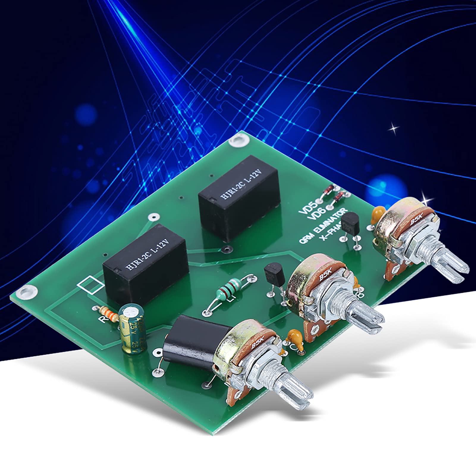 HF Band QRM Eliminator Kit - X-Phase Green PCB Radio Communication Amplifier Parts with PTT Control for Ham Radio & Home Audio - Perfect for Radio Enthusiasts & DIY Communication Projects