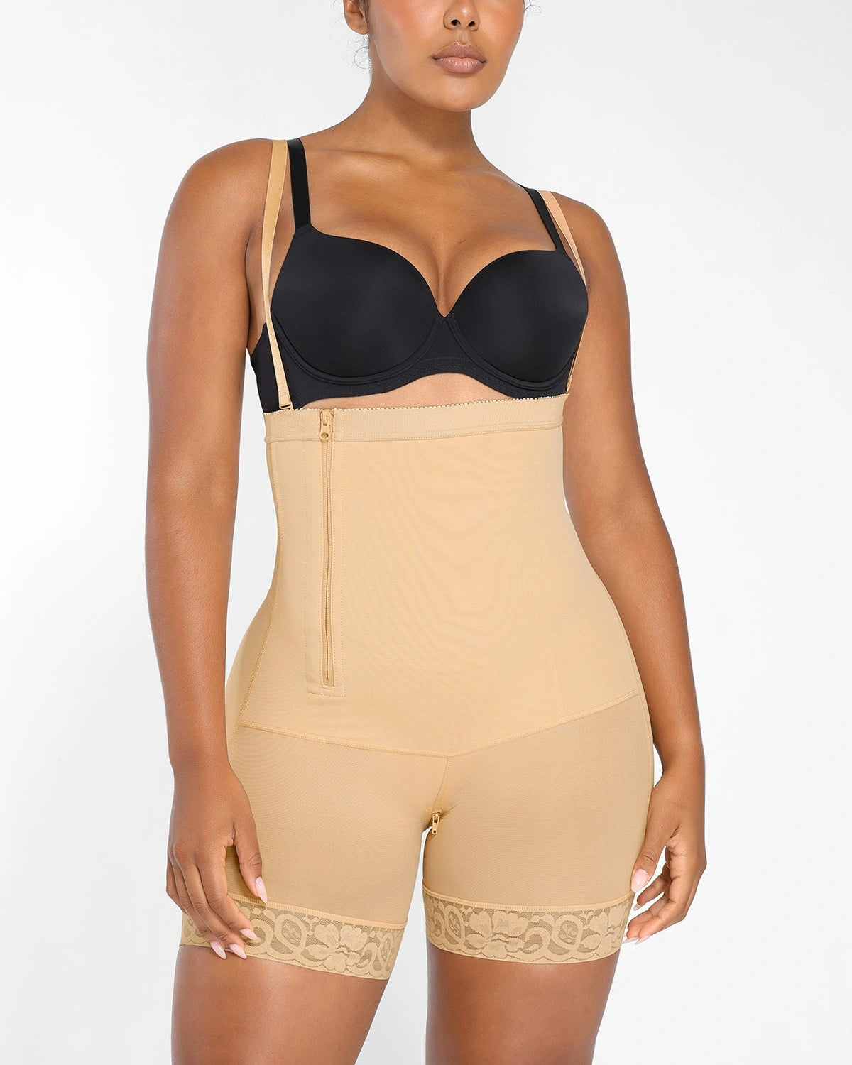 AirSlim® Plus Curve Side Zipper Shorts for Women - High Waist Slimming Workout Running Yoga Shorts with Pockets - Perfect for Gym, Jogging & Lounge Wear