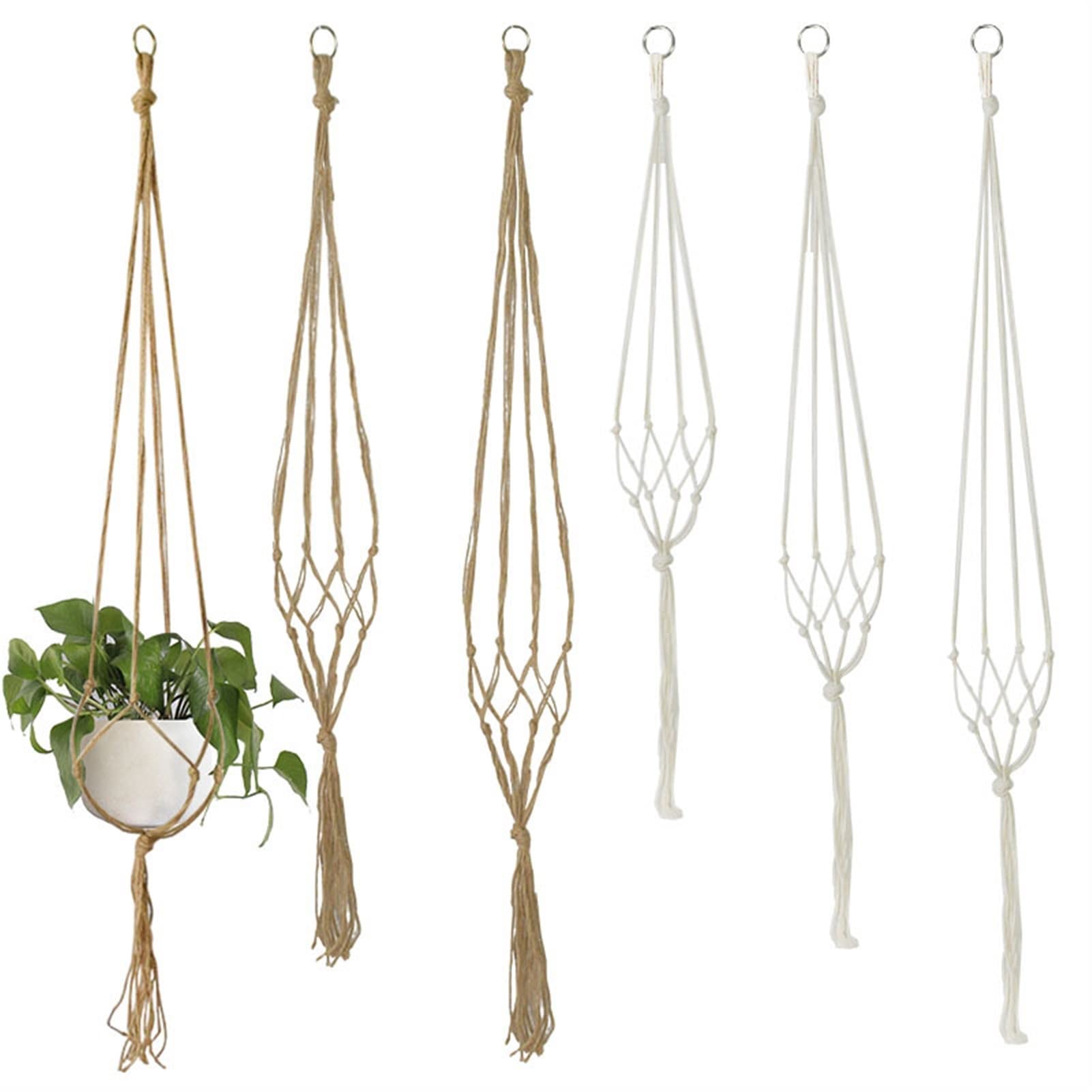 Handmade Macrame Plant Hanger - Yellow 90cm Flower Pot Holder for Wall & Ceiling Decor, Indoor Outdoor Garden Planter Basket - Perfect for Boho Home, Patio, Balcony & Courtyard Decoration