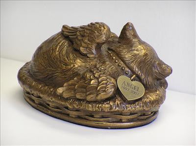 Elegant Bronze Cat Angel Urn - Memorial Keepsake for Beloved Pets | Perfect for Home Display & Pet Remembrance Ceremonies