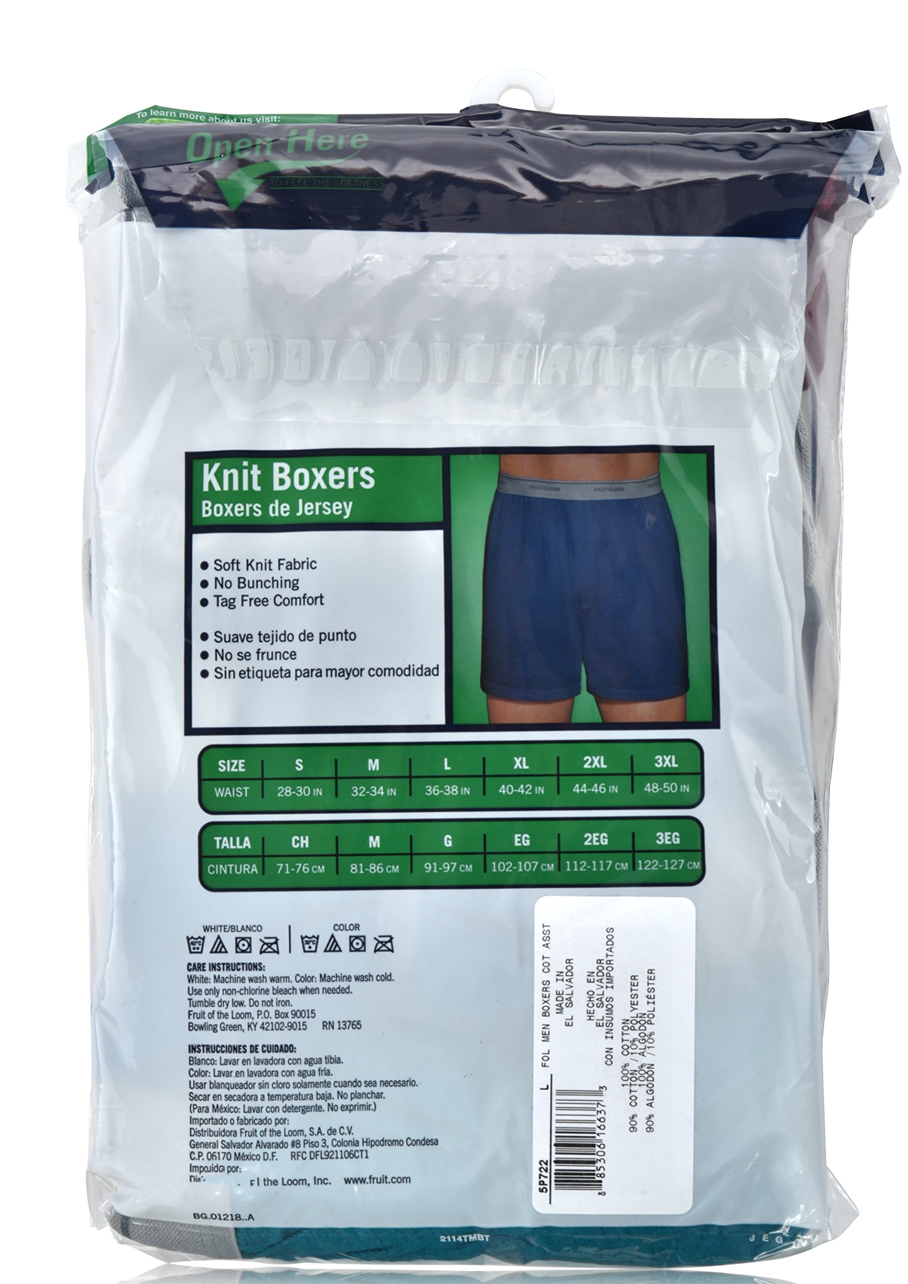 Fruit of the Loom Men's Soft Stretch-Knit Boxer Briefs Multipack - 3/5 Pack Comfortable Underwear for Everyday Wear, Workout & Sleep