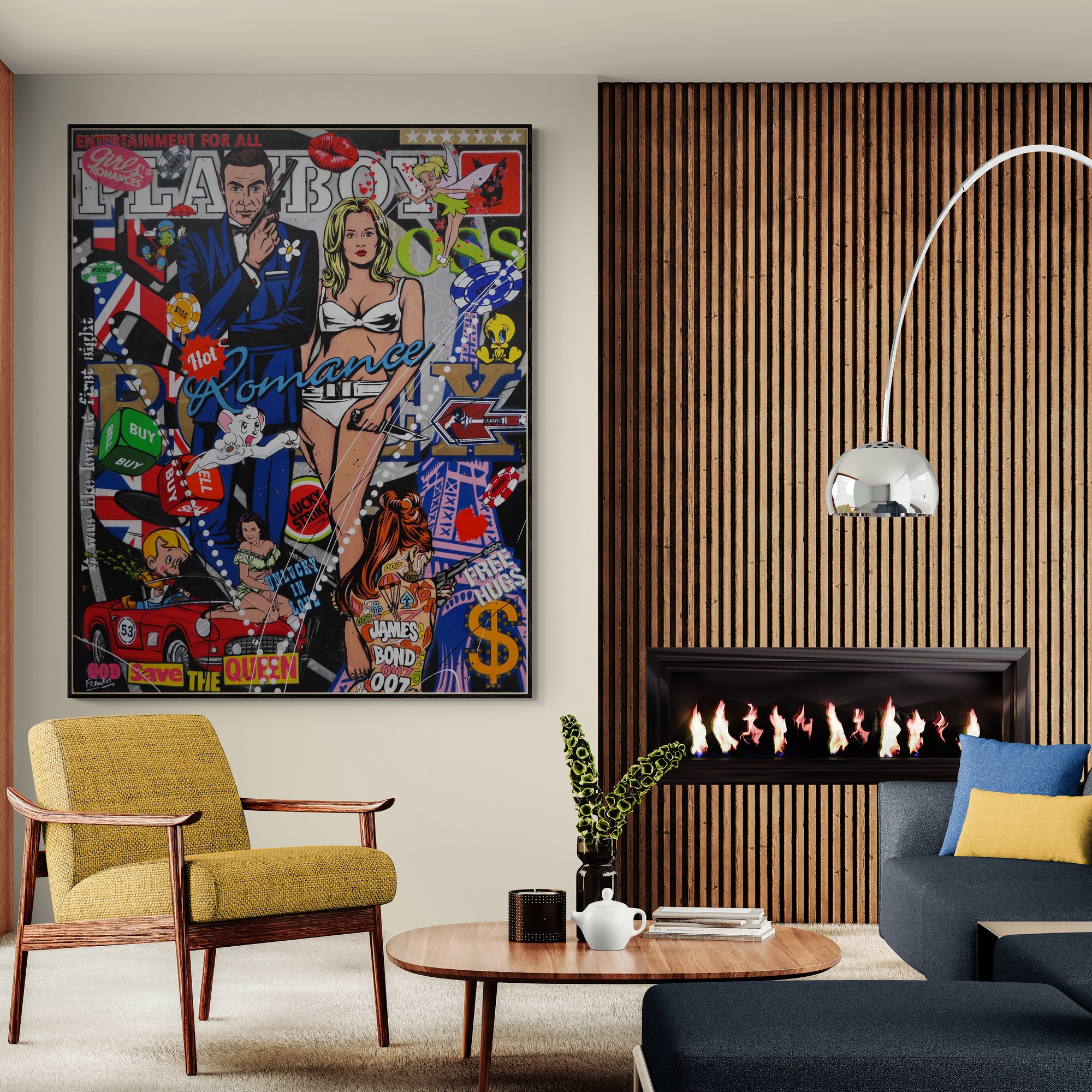 James Bond Textured Urban Pop Art Canvas Painting - 47