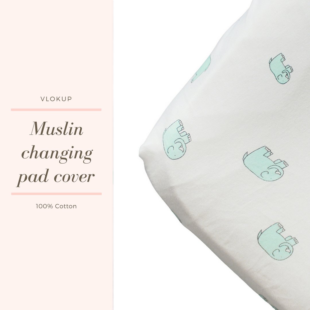 Vlokup Muslin Baby Changing Pad Cover Set - Soft, Portable & Contoured Diaper Changing Mat for Boys & Girls (Flamingo Print) - Perfect for Nursery, Travel & On-the-Go Diaper Changes