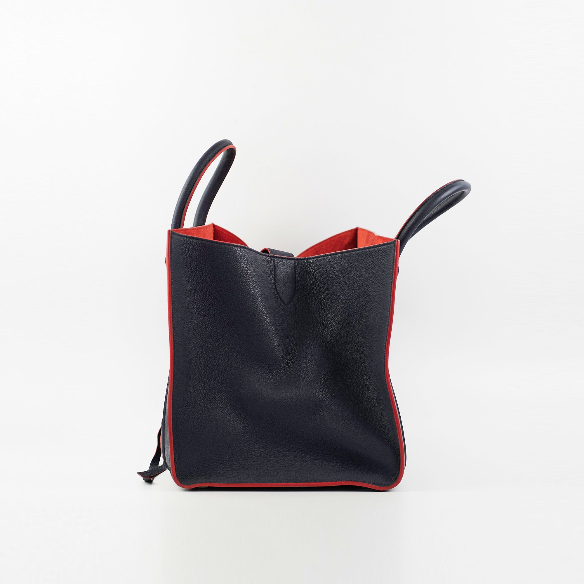 Celine Medium Trapeze Navy Blue Leather Tote Bag for Women | Luxury Designer Handbag for Work, Travel & Everyday Use