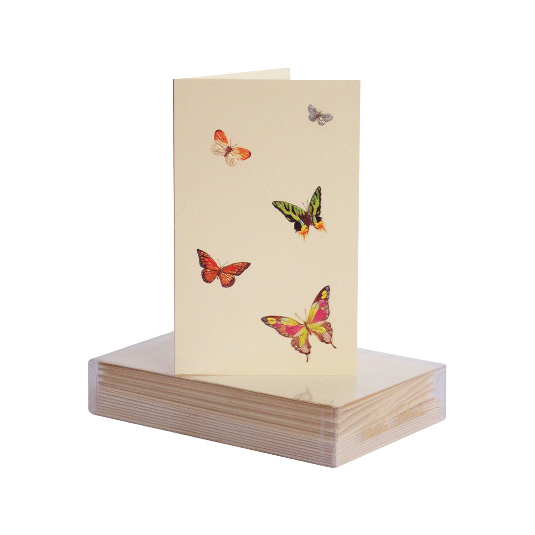 Butterfly Medley Mini Note Cards Set of 8 - Elegant Floral Stationery for Thank You Cards, Invitations & Handwritten Letters