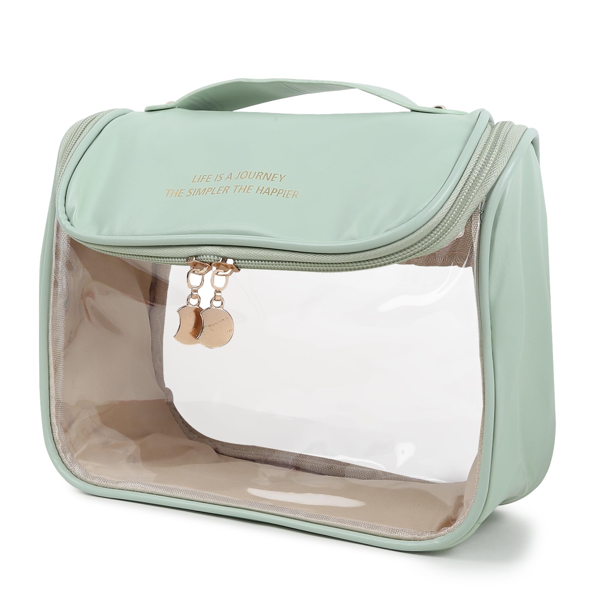Niwlix Travel Makeup Bag - Waterproof Cosmetic Organizer Pouch for Women (Green, 23 x 12 x 18 cm) | Perfect for Shower, Gym, Beach & Vacation Essentials | Portable Toiletry Bag & Accessories Storage