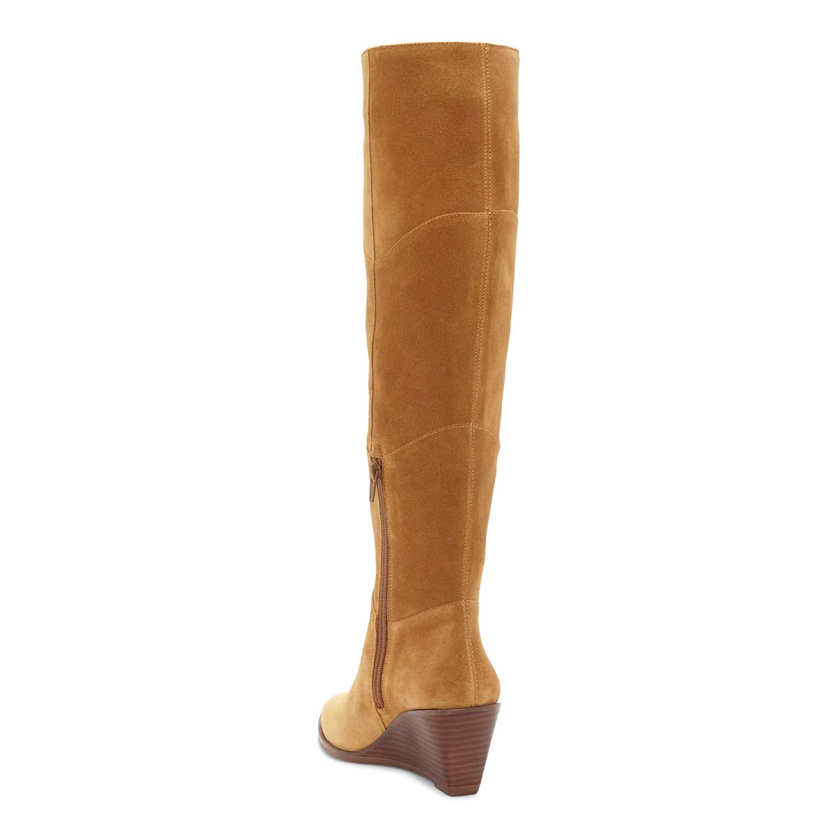 YDN Women's Fashion Stacked Wedge Knee High Boots - Pointed Toe Suede Winter Boots with Zipper, Trendy Pull-On Dress Shoes for Women | Perfect for Office, Party & Winter Outfits
