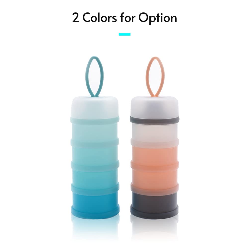 EXCLUZO 4-Layer Portable Baby Formula Dispenser | Travel Milk Powder Storage Container with Handle | Snack Organizer for Nuts, Candy & Dry Food | Perfect for On-the-Go Parents & Daycare Use