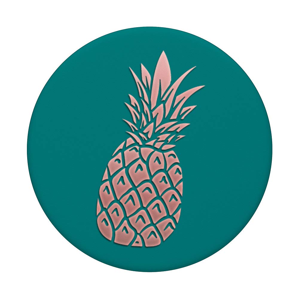 Golden Rose Pink & Dark Teal Pineapple Swappable PopGrip - Cute Phone Grip & Stand for iPhone, Samsung, Smartphones | Perfect for Work, Travel & Selfies