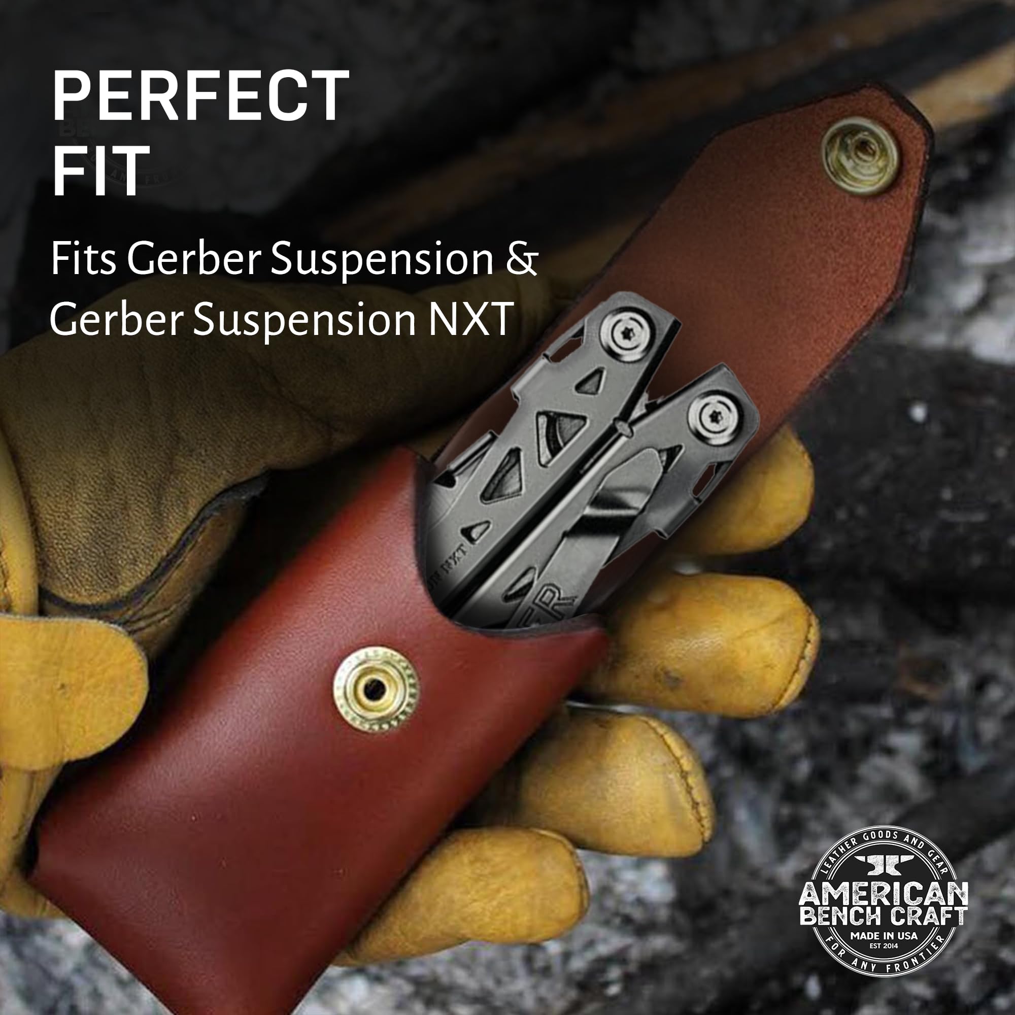 Premium Full Grain Leather Multitool Sheath for Leatherman Surge, Super Tool 300 & CORE - Heavy Duty Belt Holster with Solid Brass Rivets - Durable Brown Leather Tool Holder for Men - Perfect for Camping, Hiking & Outdoor Adventures