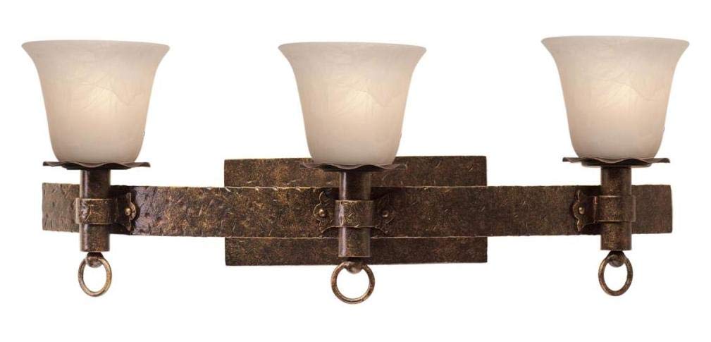 Antique Copper Victorian Vanity Mirror with Three Lights - Elegant Glass Dressing Table Mirror for Bedroom, Bathroom & Makeup Area