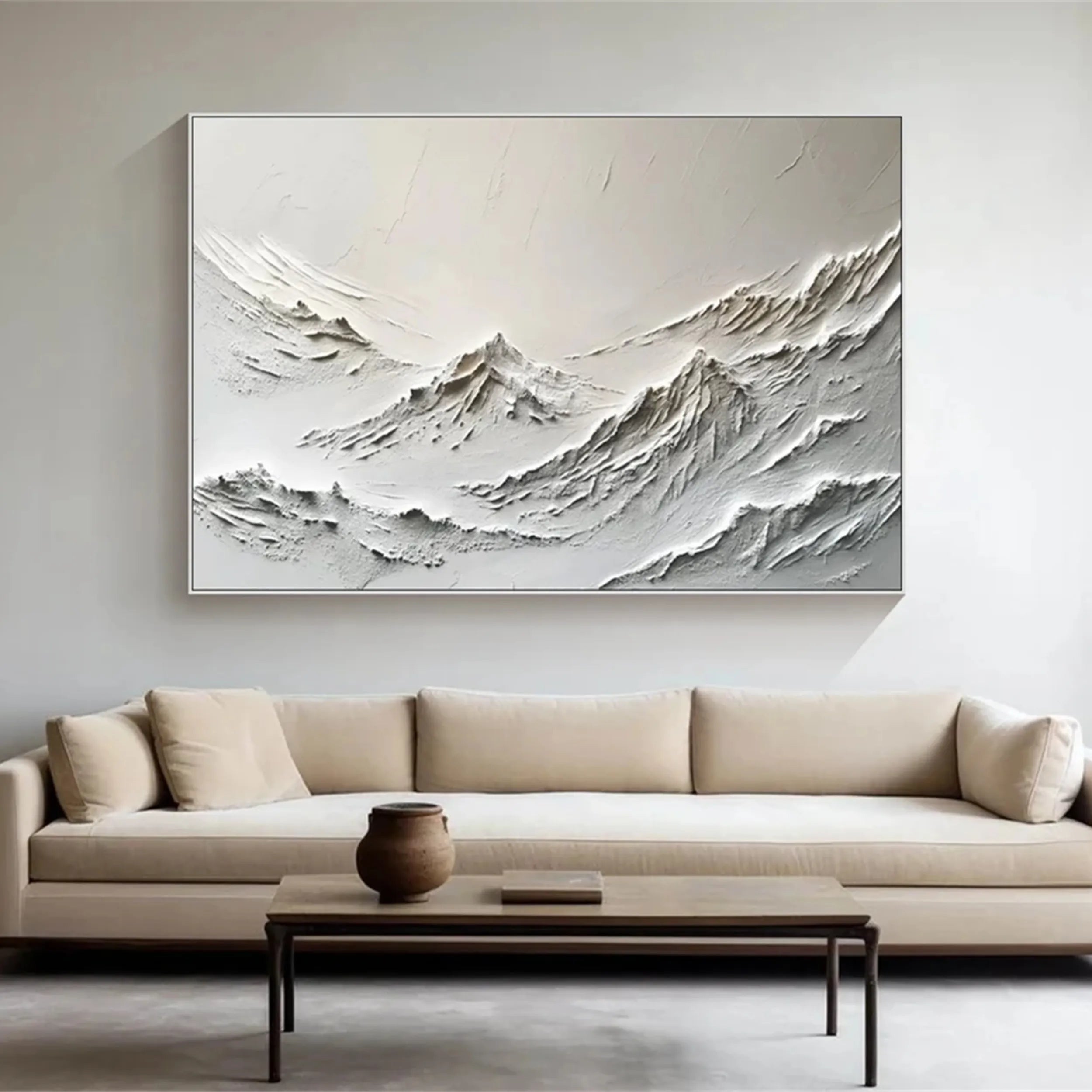 Minimalist Textured Plaster Art Painting - Modern Abstract Wall Decor for Living Room, Bedroom & Office | #MM242