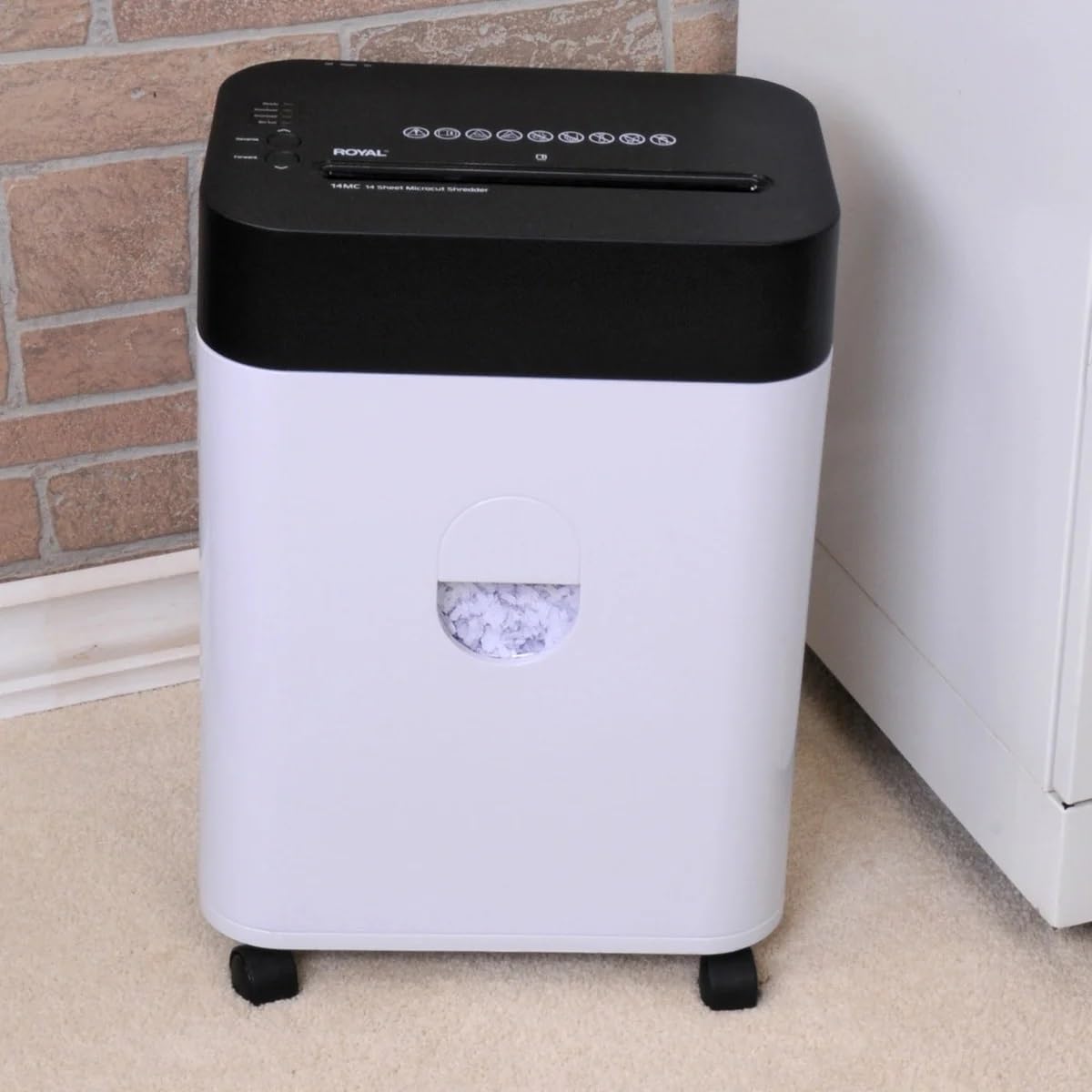 Royal Shredder Micro-Cut Paper Shredder - 14-Sheet Capacity, Black & White for Home & Office Security | Perfect for Confidential Documents, Bills & Credit Cards