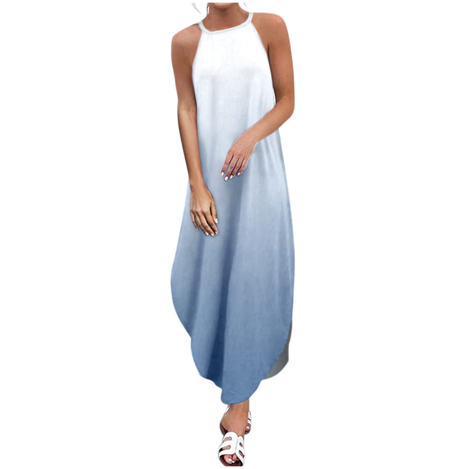 Women's Summer Sundress - Loose Sleeveless Camis Long Dress for Beach, Vacation & Casual Wear | FengLS Flowy Maxi Dress