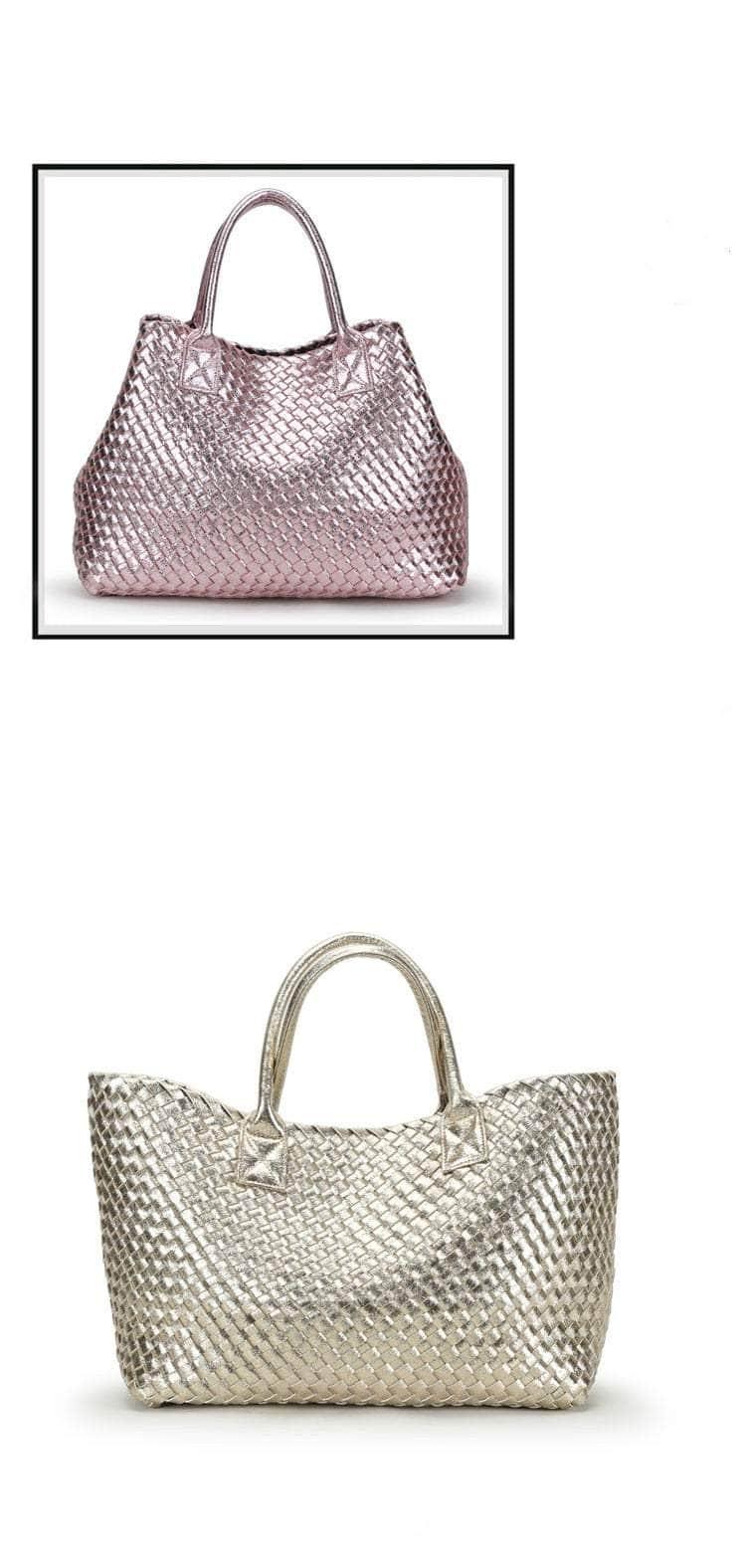 Stylish Bling Woven Leather Handbag for Women - Fashionable Crossbody Purse with Rhinestone Accents | Perfect for Parties, Dating & Evening Events