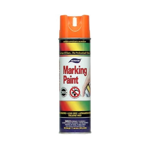 Aervoe 205 17 oz. Orange Survey Marking Paint - High Visibility, Fast Drying for Construction, Landscaping & Utility Marking