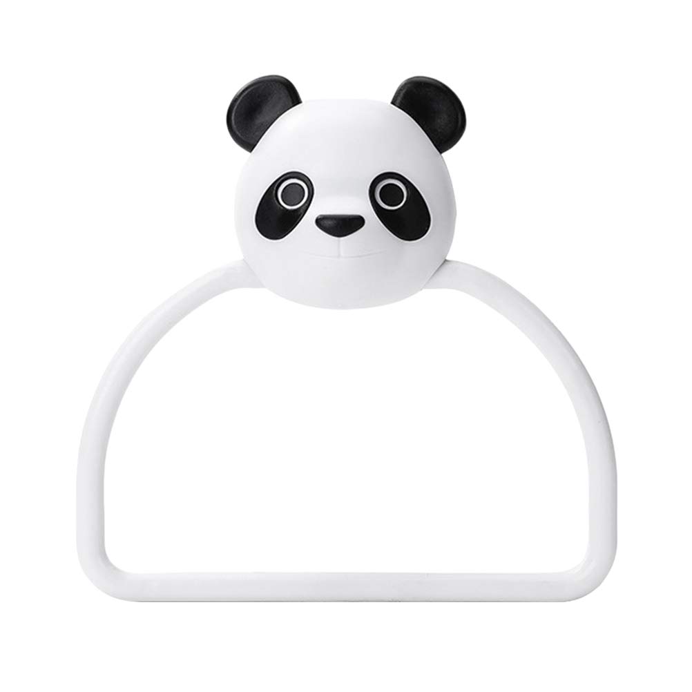 Traceless Towel Rack - No Trace ABS Material Bathroom Organizer, Panda Cartoon Design Wall Mounted Shelf for Kitchen & Bathroom Towel Storage | Space Saving Home Decor