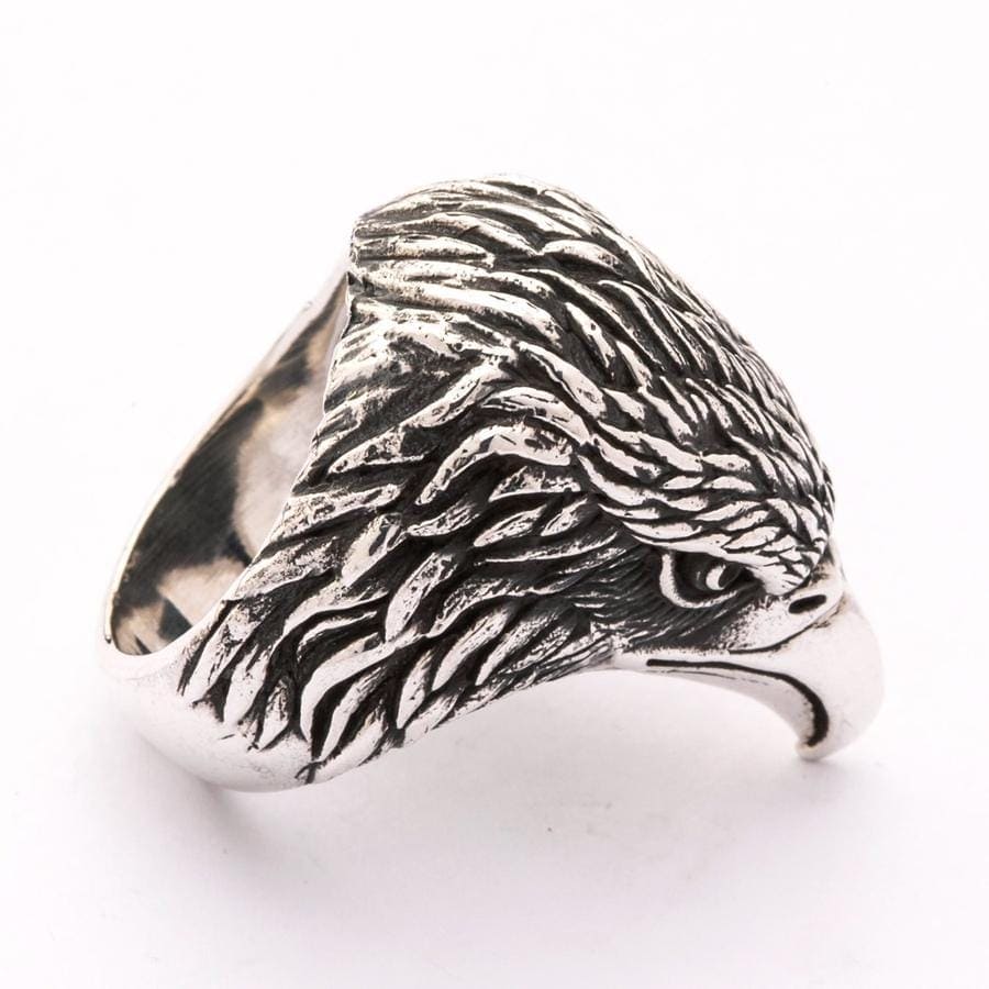 Harley Eagle Head Biker Ring - Sterling Silver Men's Jewelry for Motorcycle Riders - Perfect for Biker Gifts, Motorcycle Events & Everyday Wear