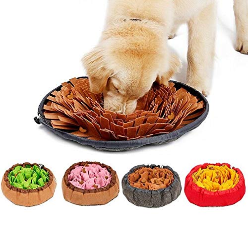 **Interactive Pet Snuffle Mat for Dogs & Cats - Slow Feeding Bowl Mat with Fun Game Design - Encourages Natural Foraging Skills & Reduces Boredom - Safe & Leak-Proof for Mess-Free Play (Brown-Green) - Perfect for Mealtime Enrichment & Mental Stimulation**