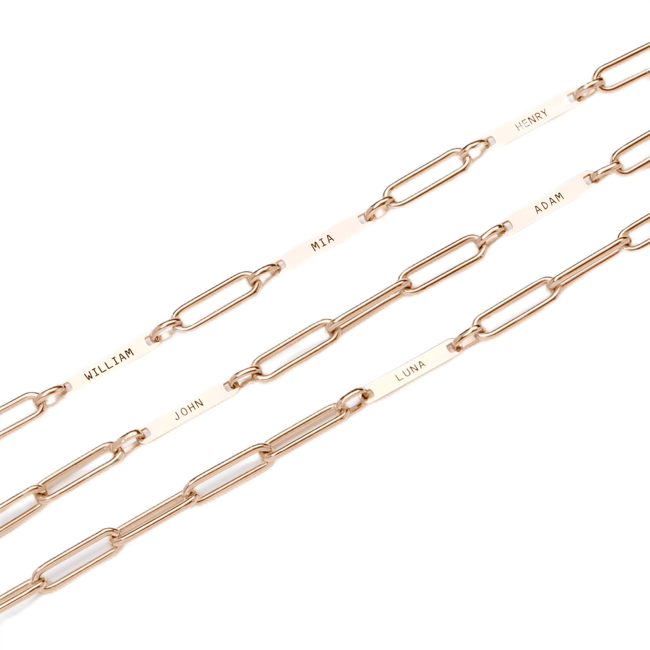 Personalized Ivy Name Paperclip Chain Bracelet with Custom Engravings - Unique Gift for Women, Mom, Wife - Mother's Day, Christmas, Birthday Jewelry - Perfect for Everyday Wear, Date Nights & Special Occasions