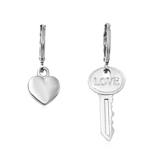 Silver Heart Lock Key