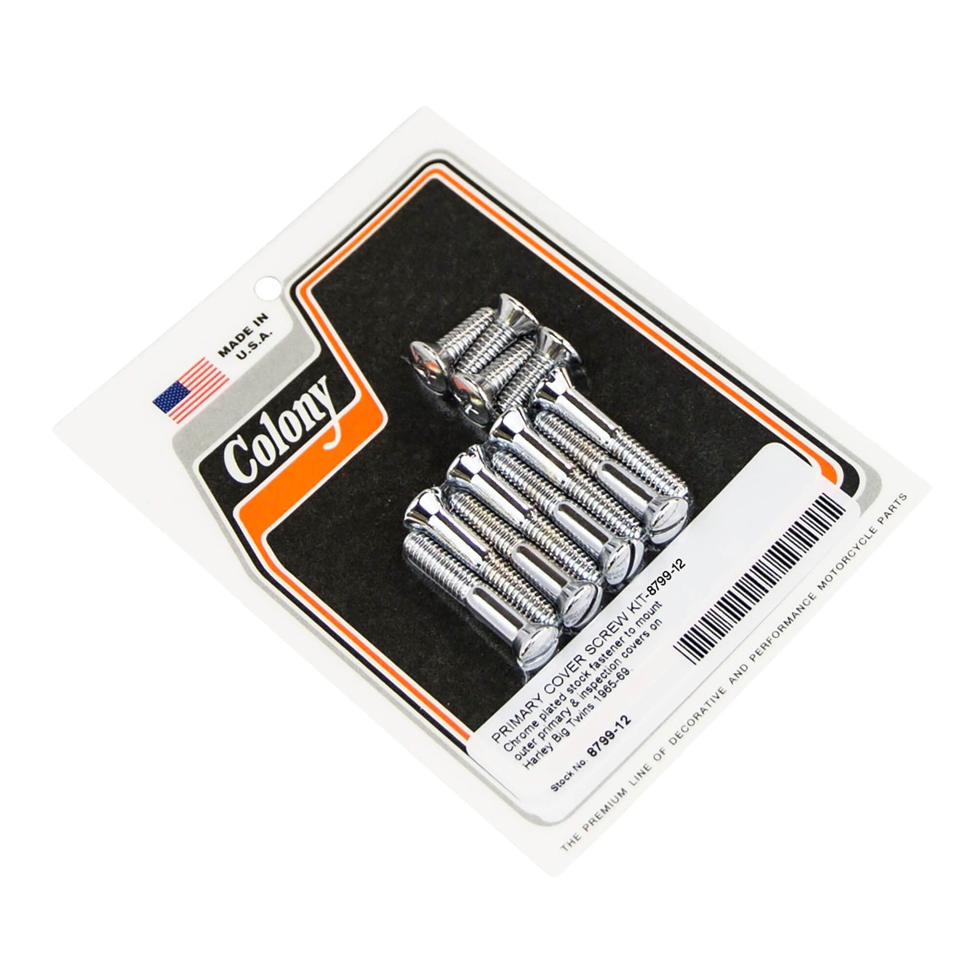 12 Primary Cover Screw Kit for 1969 Harley Davidson Big Twin - Chrome Plated Replacement Parts for Motorcycle Restoration & Maintenance