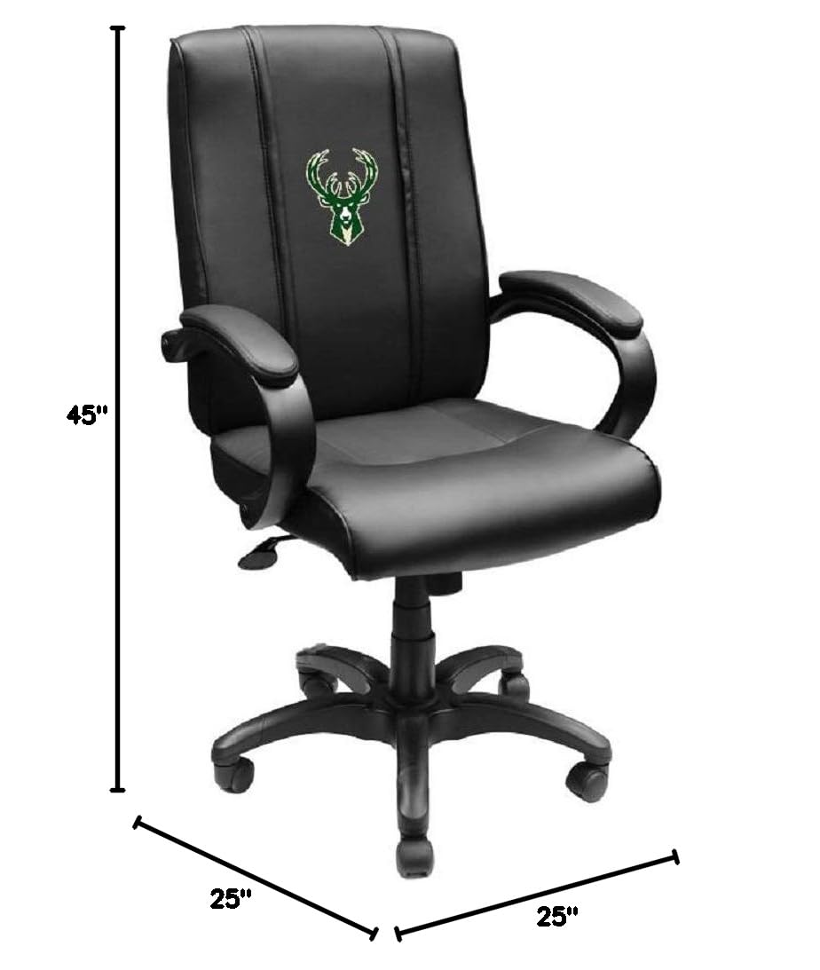 Milwaukee Bucks Primary Logo Office Chair - Ergonomic Adjustable Desk Chair for Home & Office - Perfect for Fans, Gaming, and Workstations