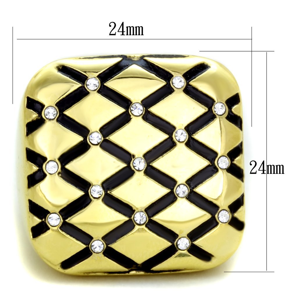 14K Gold Plated Crystal Ring for Women - Size 5-10 | Elegant Jewelry for Parties & Gifts