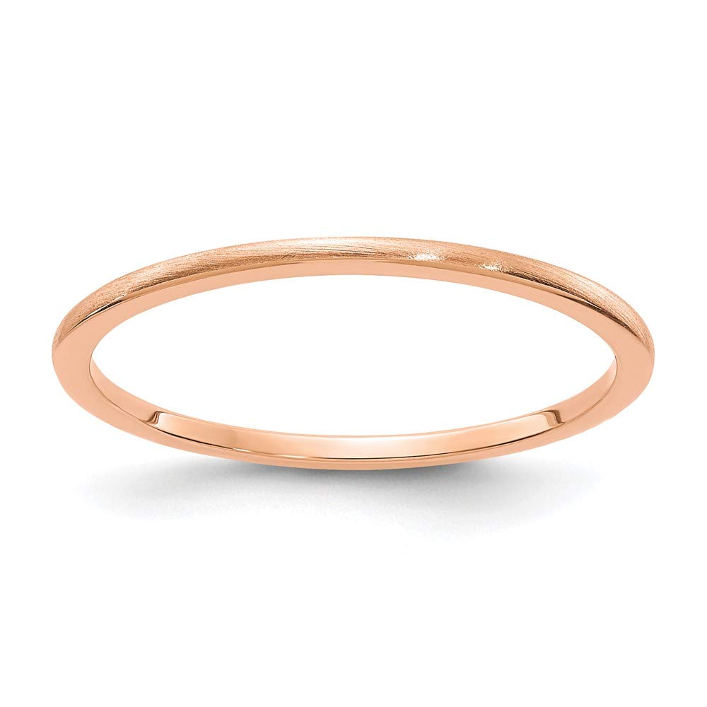 The Black Bow 1.2mm 10k Rose Gold Half Round Satin Stackable Band - Perfect for Everyday Wear, Weddings, and Anniversary Gifts