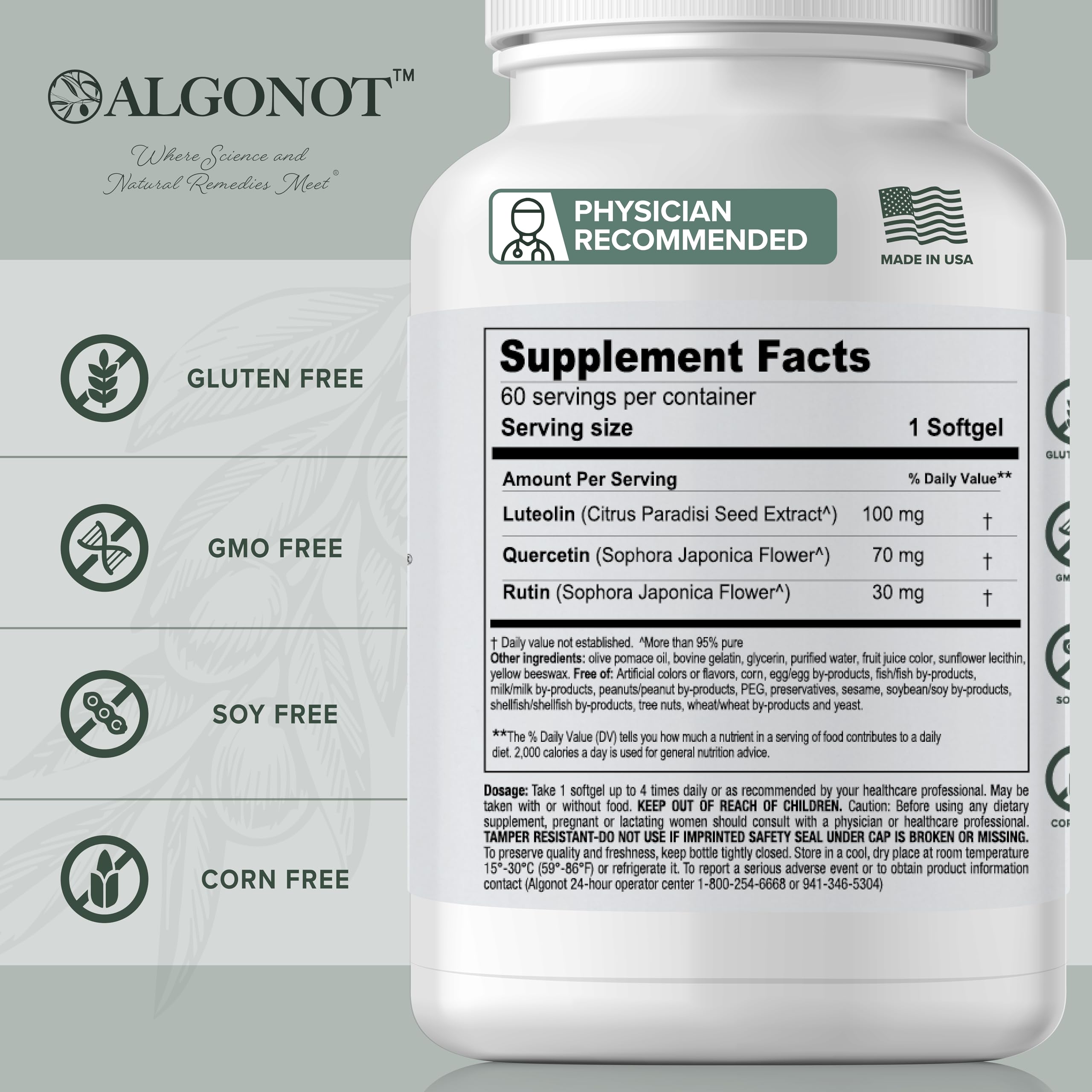 NeuroProtek® 2-Pack Liposomal Luteolin Supplement with Olive Pomace Oil – Patented Natural Softgels for Mind & Body Balance | Supports Immune Health, Brain Function & Stress Relief