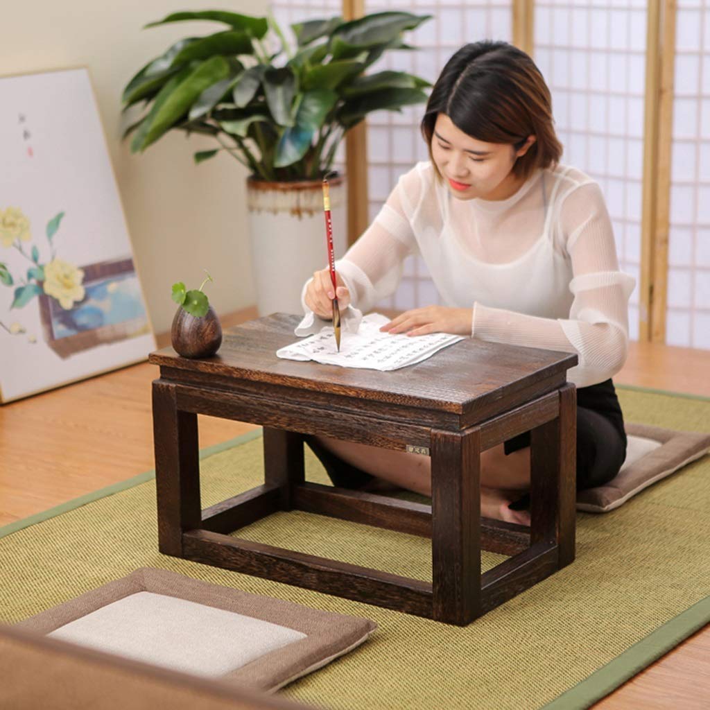 Modern Minimalist Coffee Table - Small Side Table for Living Room, Bedroom, Balcony & Bay Window - Simple Chinese Style End Table for Coffee, Books & Decor