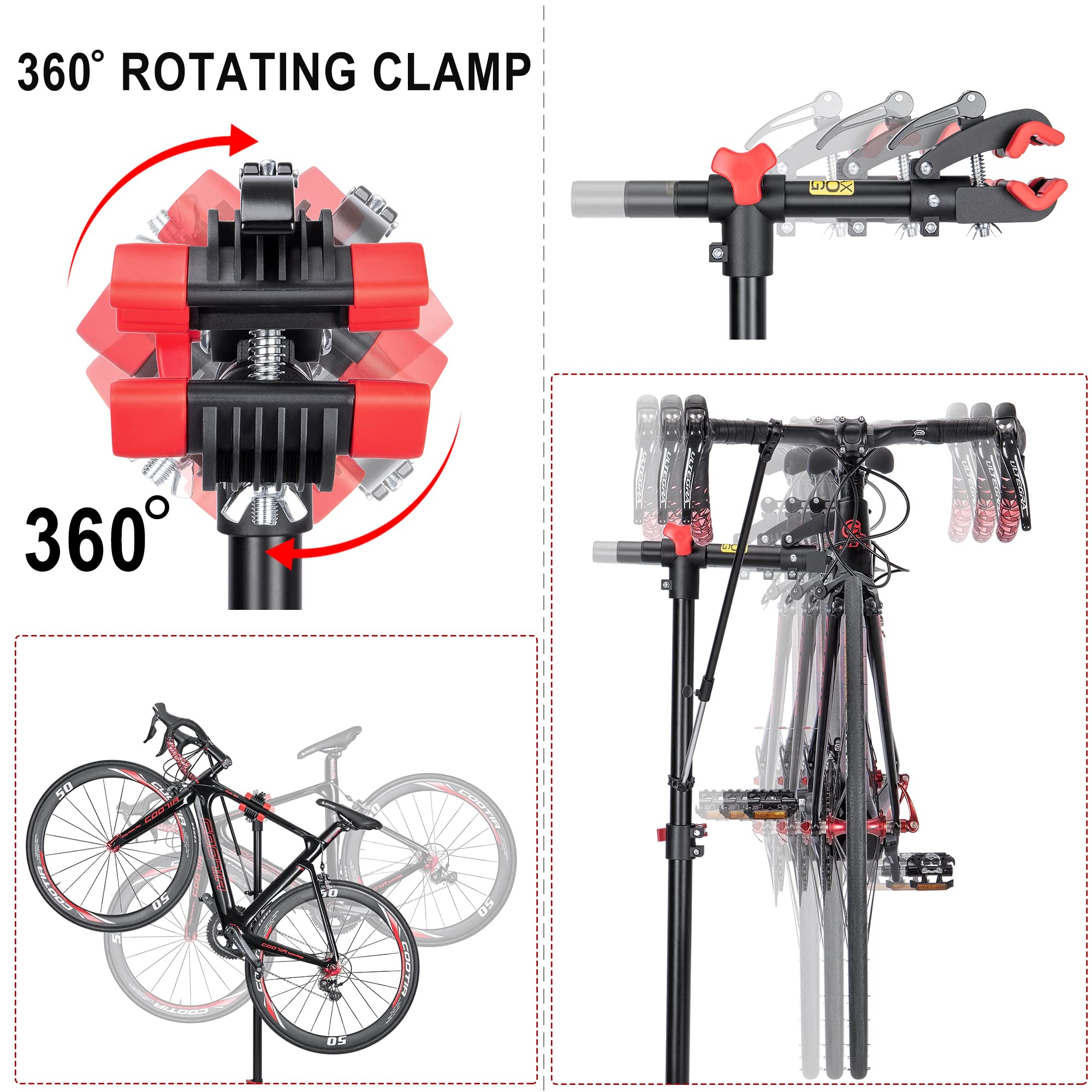 CXWXC Bike Repair Stand - Professional Bike Maintenance Workstand for E-Bike, Mountain Bike & Road Bike - Home & Shop Mechanic Tool for Easy Repairs & Tuning (Perfect for DIY Enthusiasts & Professional Mechanics)