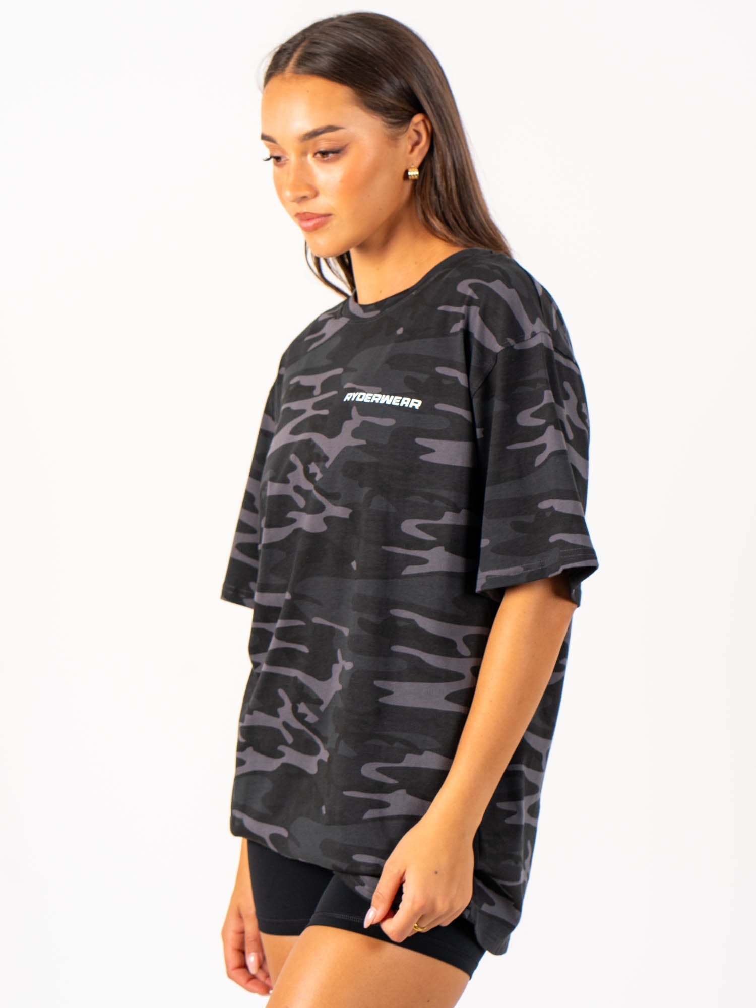 Energy Oversized T-Shirt - Black Camo Print | Comfortable Streetwear for Men & Women | Perfect for Casual Outfits, Gym, and Lounge Wear