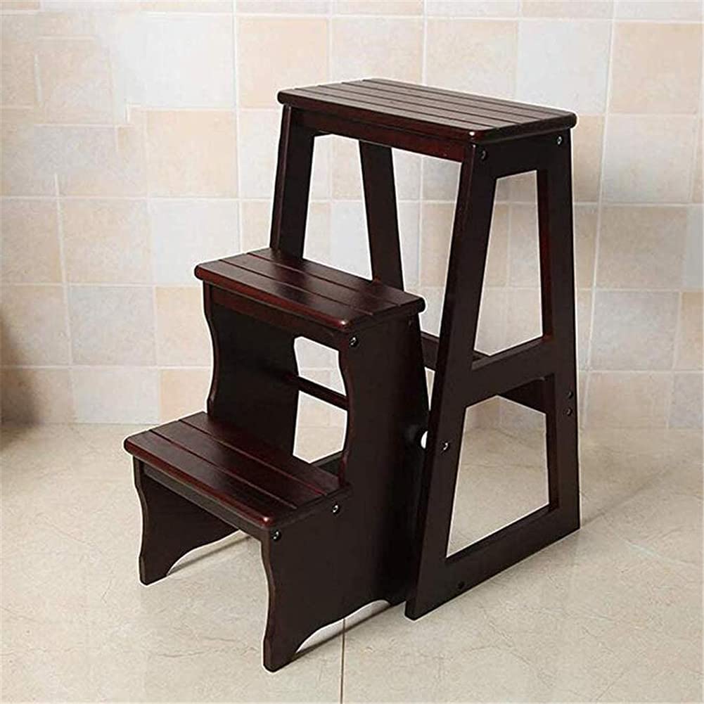 Sturdy Wooden Step Stool for Adults & Kids - Multi-Purpose Kitchen Ladder, Counter Chair, Indoor Shoe Bench & Flower Stand - Perfect for Home, Office & Gardening Use