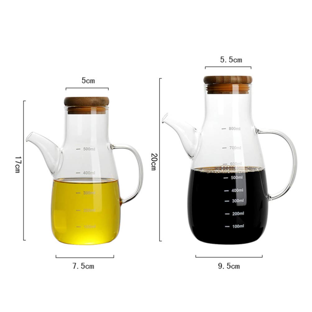 Premium Glass Oil Dispenser Bottle - High Borosilicate Glass Vinegar & Oil Bottle with Drip-Free Spout - Perfect for Kitchen, Salad Dressing & Cooking Oil Storage