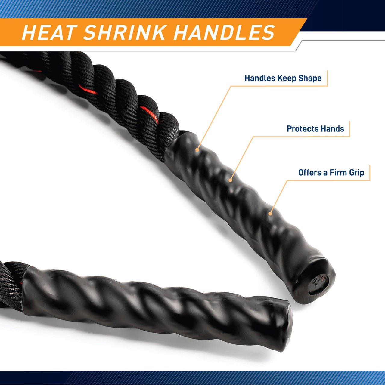 12M (40ft) Battle Ropes 38mm (1.5 Inch) Heavy Duty Exercise Rope for CrossFit, Gym & Home Workouts | ProIron PRO ZS01 2 | Strength Training & Cardio Fitness Equipment