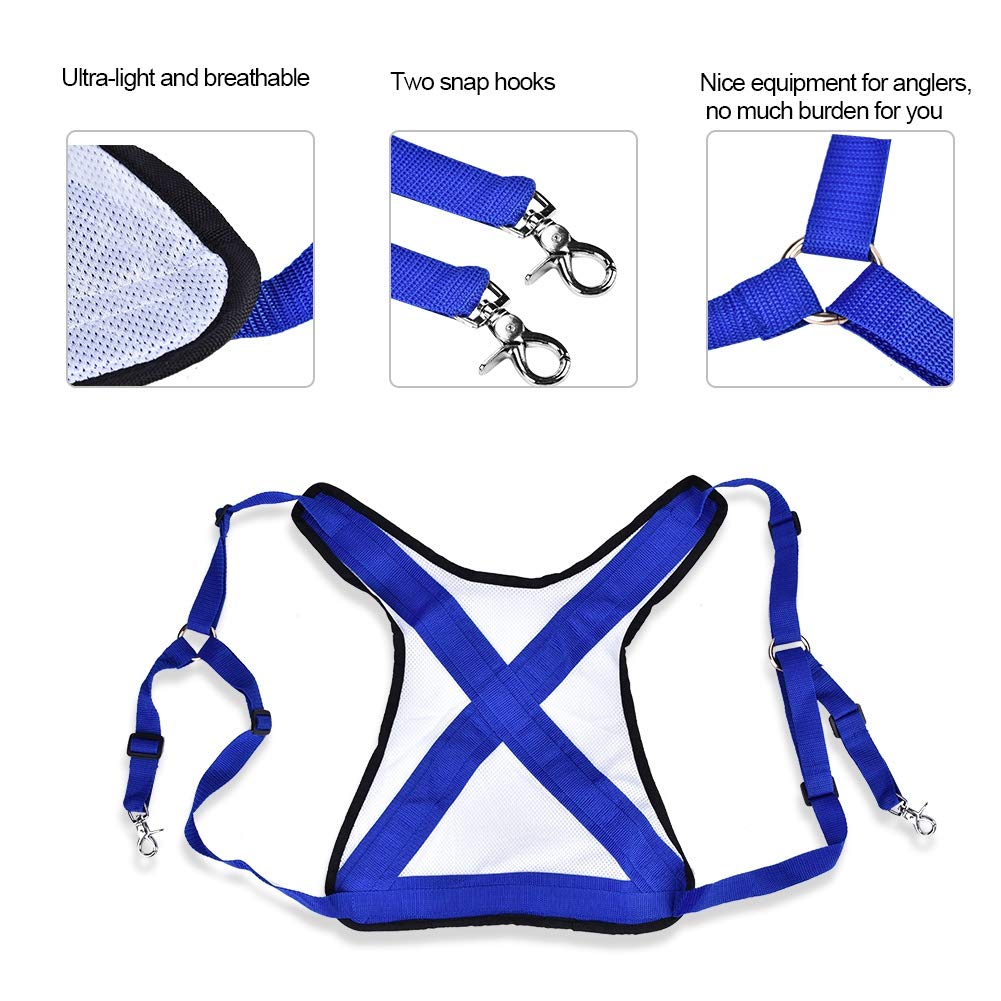 Adjustable Fishing Harness & Rod Fighting Belt - Ultralight Fishing Vest Shoulder Tackle Equipment for Big Fish | Perfect for Deep Sea & Freshwater Fishing Adventures
