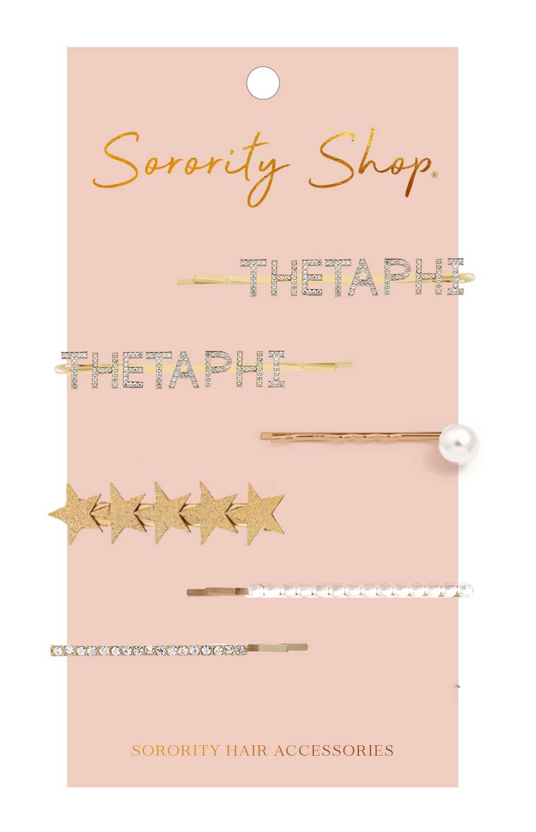 Theta Phi Alpha Sorority Hair Clips - 6 Pack Greek Letter Hair Accessories for College Sisters, Perfect for Rush Week, Bid Day & Sorority Events