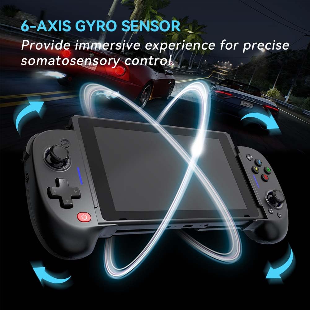 ShanWan Wireless Switch Controller - Ergonomic Joypad Replacement for Nintendo Switch OLED/iPhone/Android with Adjustable Turbo, Dual Vibration & 6-Axis Gyro | Perfect for Gaming, Streaming & Multiplayer Sessions