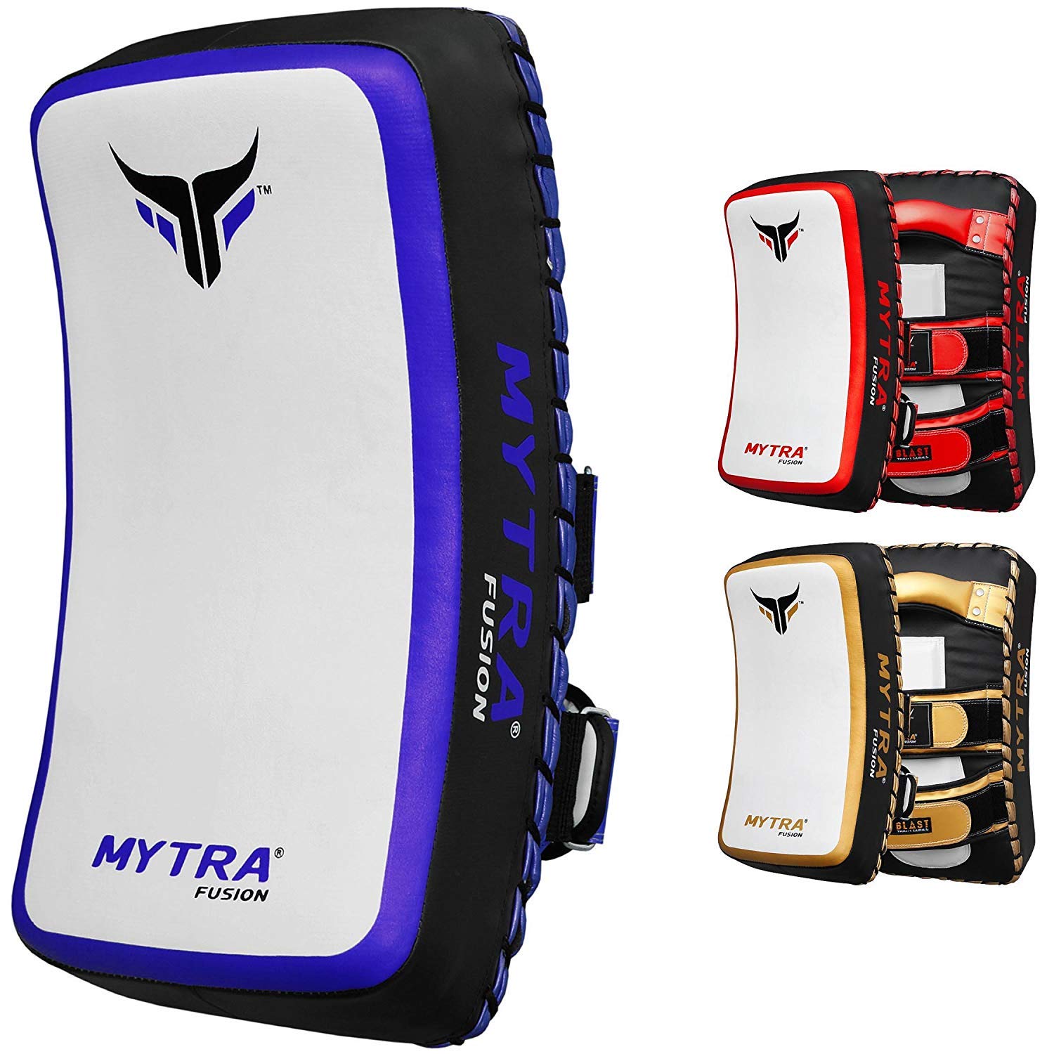 Mytra Fusion Muay Thai Pads - Curved Punching Pads for Boxing, Kickboxing, MMA & Martial Arts Training - Perfect for Home Gym, Combat Sports & Fitness Workouts