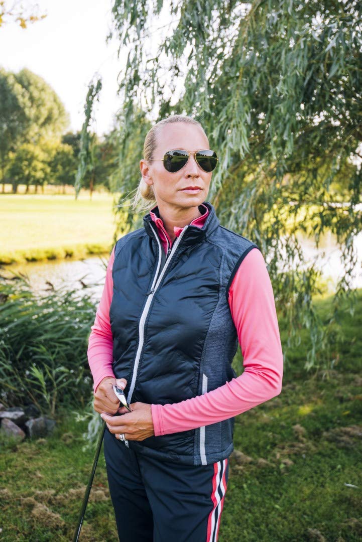 ABACUS Sportswear Dunes Hybrid Sleeveless Women's Golf Vest - Lightweight Full Zip Athletic Vest for Golf, Running & Outdoor Activities | Moisture-Wicking & UV Protection