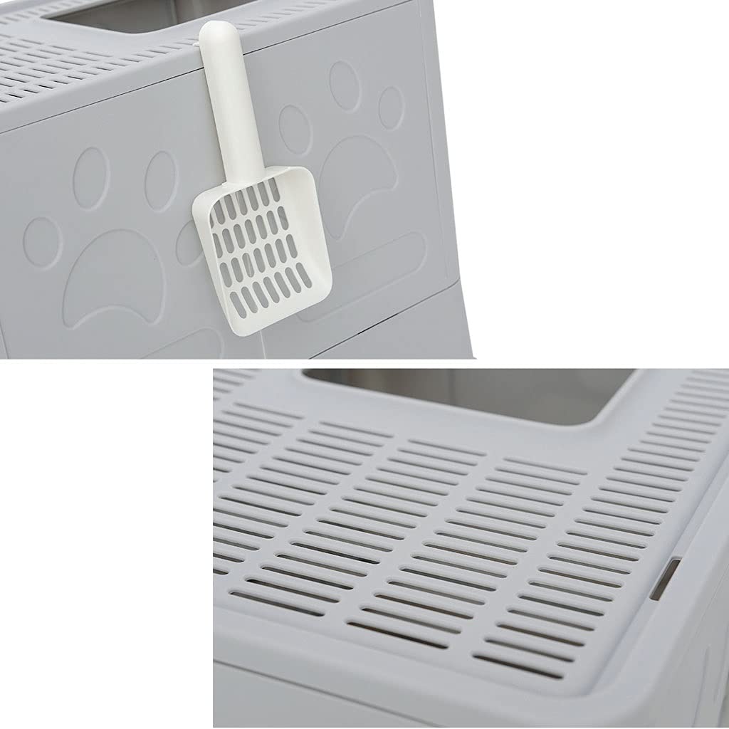 Foldable Top Entry Enclosed Cat Litter Box - Large Splash Proof & Odor Control Cat Toilet with Drawer | Perfect for Small Spaces & Multi-Cat Homes | (Color: A)