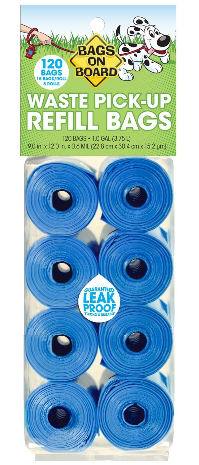 Bags on Board Regular Dog Waste Bag Refill Pack - Eco-Friendly Poop Bags for Dogs, 120 Count | Perfect for Walking, Hiking & Park Cleanup