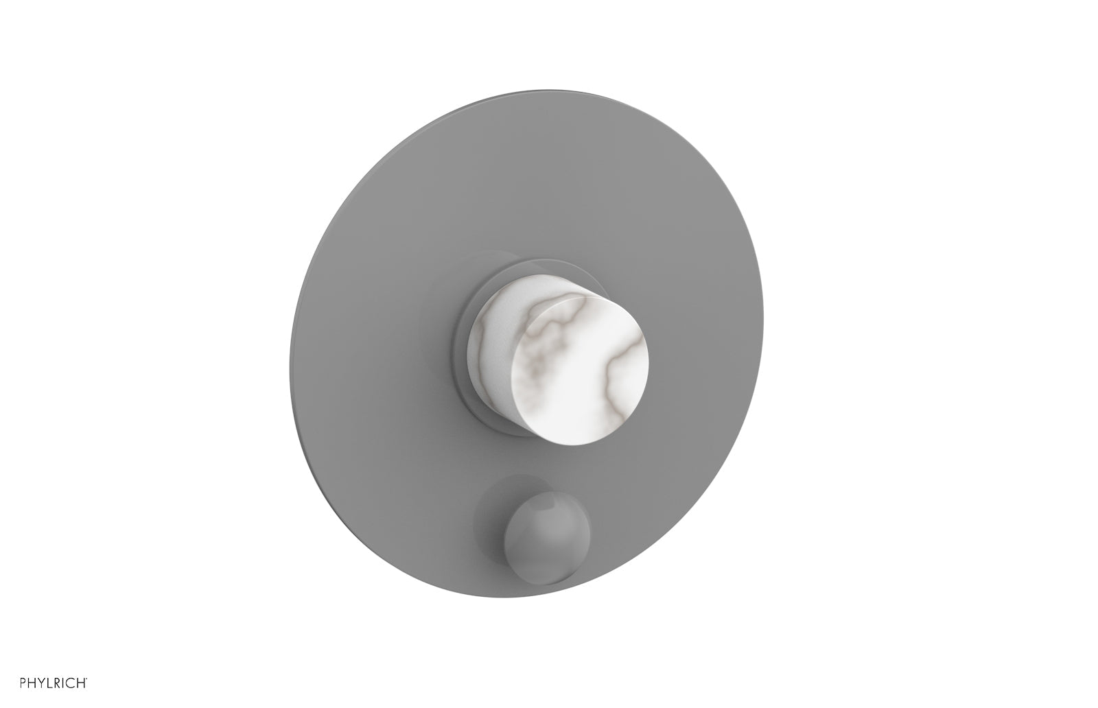 BASIC II Pressure Balance Shower Plate with Diverter and Handle Trim Set - White Marble 4 198 | Bathroom Shower System for Modern Home & Spa Experience