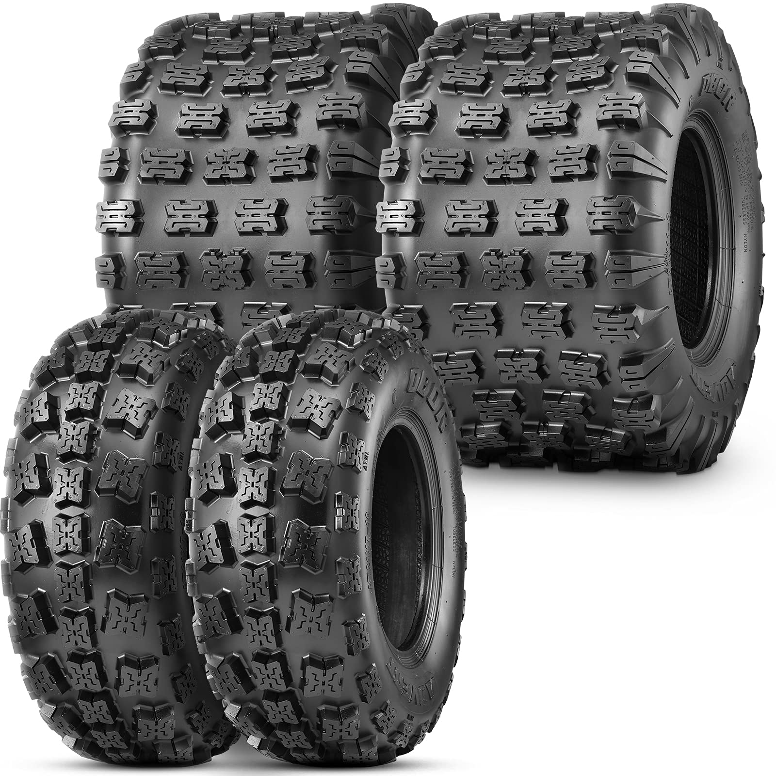 Advent ATV Tires 23x7-10 Front & 22x11-9 Rear - 6 Ply GNCC Champion All Terrain Race Tires (4 Pack) for ATV, UTV & Off-Road Vehicles - Perfect for Mud, Sand, Trails & Racing