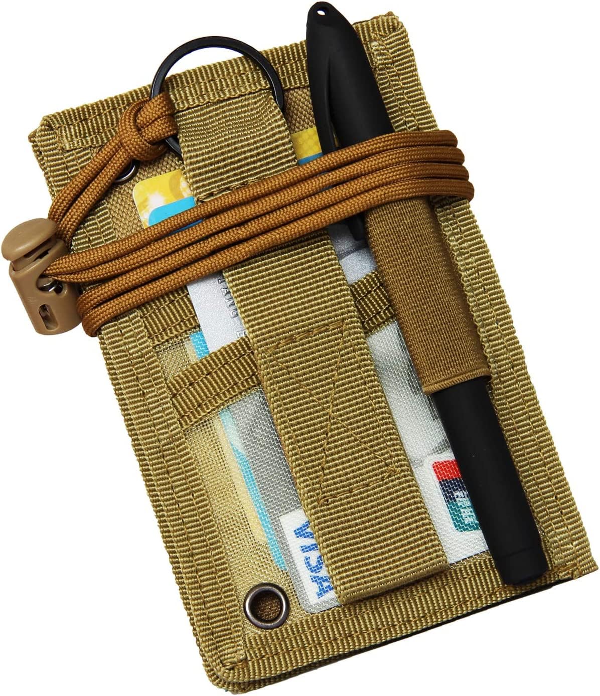 Tactical ID Card Holder with Hook - Credit Card Organizer Neck Lanyard & Key Ring for Badges | Perfect for Security Guards, Nurses, and Outdoor Enthusiasts