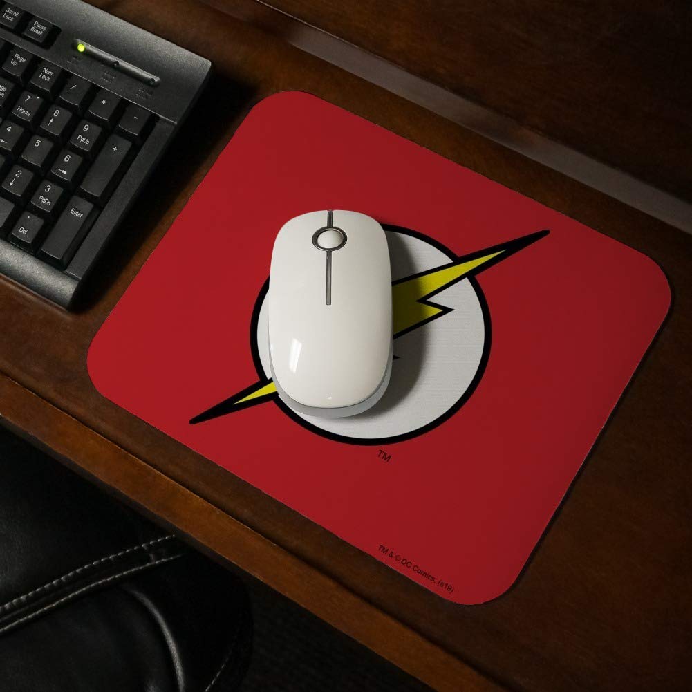 The Flash Lightning Bolt Logo Low Profile Thin Gaming Mouse Pad - Perfect for PC, Laptop & Office Workstations - Smooth Tracking for Gamers & Professionals