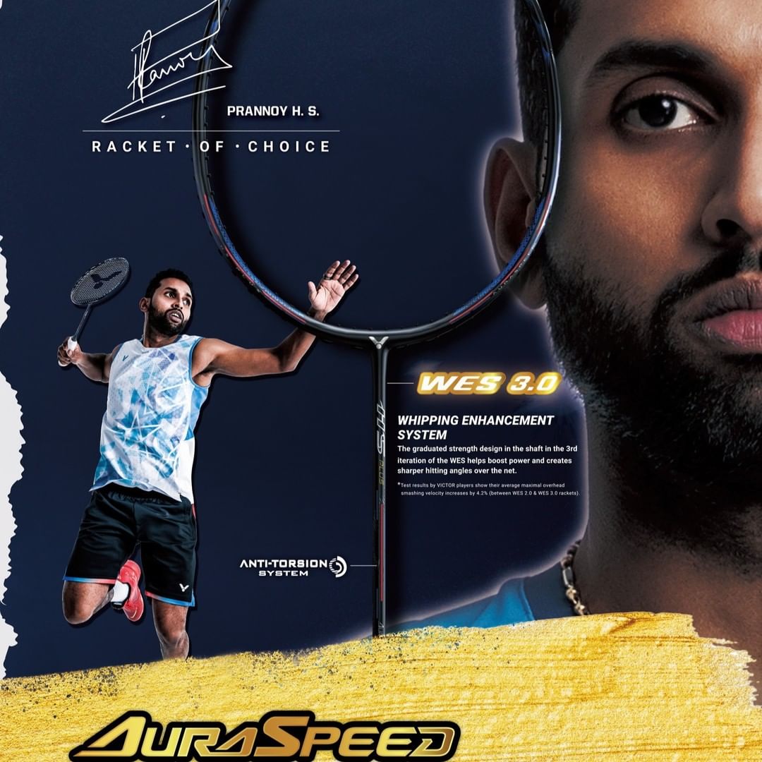 Victor AuraSpeed HyperSonic Plus Badminton Racket (ARS HS PLUS C) - Lightweight Carbon Fiber Shuttlecock Racket for Professional Players | Perfect for Tournaments & Training Sessions